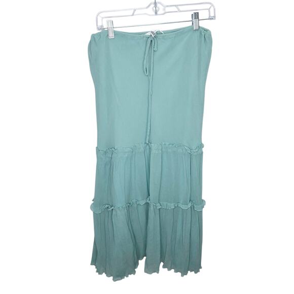 Diane Von Furstenberg Teal silk Long Ruffle Tiered Women's Skirt Size 10 - Picture 1 of 12